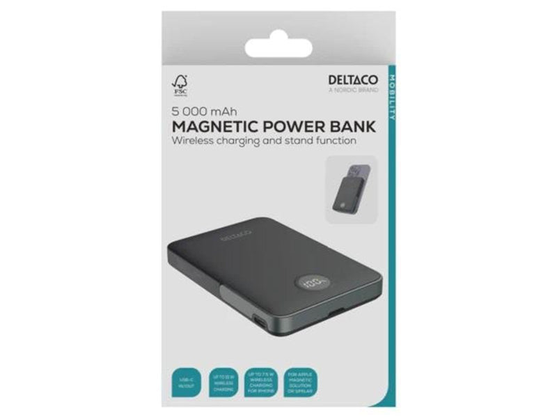 Deltaco Power Bank - 5000 mAh Powerbank (Akku) - schwarz - 5000 mAh