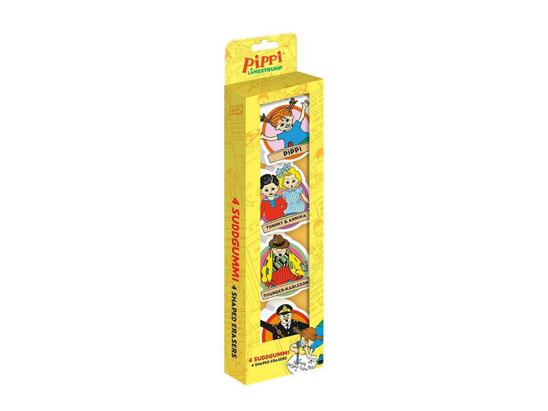 Euromic PIPPI 4-pack erasers in box