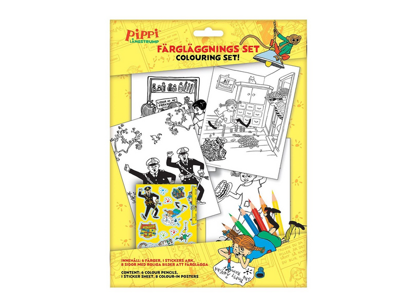 Euromic PIPPI Coloring set w/6 col. pencils stickers
