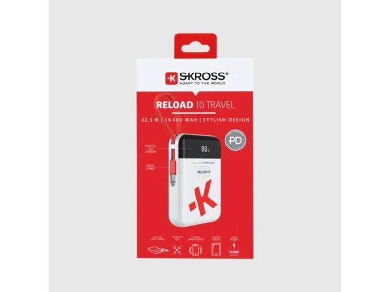 SKross Reload 10 Travel - 10.000 mAh Powerbank (Akku) - Weiß - 10000 mAh