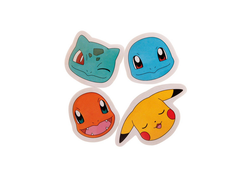 Euromic POKÉMON 4-pack erasers - 4 shaped erasers packed in acetate box with eurohole (size of box 5.2 x 16 cm)