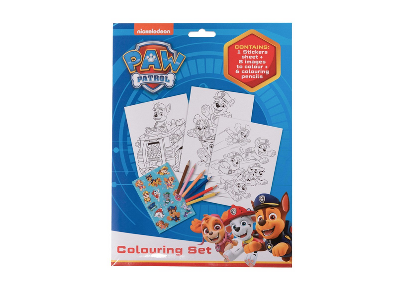 Euromic Colouring set with colouring sheets and 6 pre-sharpened colouring pencils packed in polybag with header card