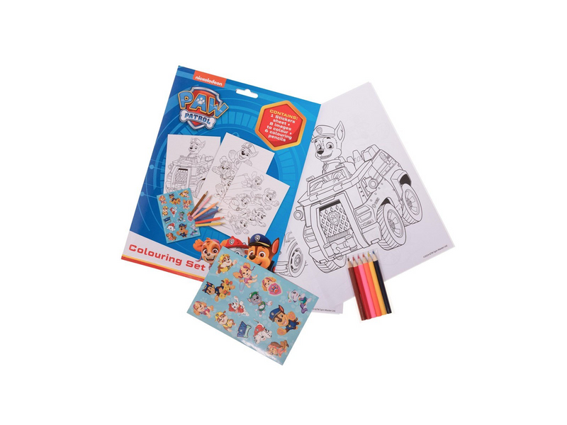 Euromic Colouring set with colouring sheets and 6 pre-sharpened colouring pencils packed in polybag with header card