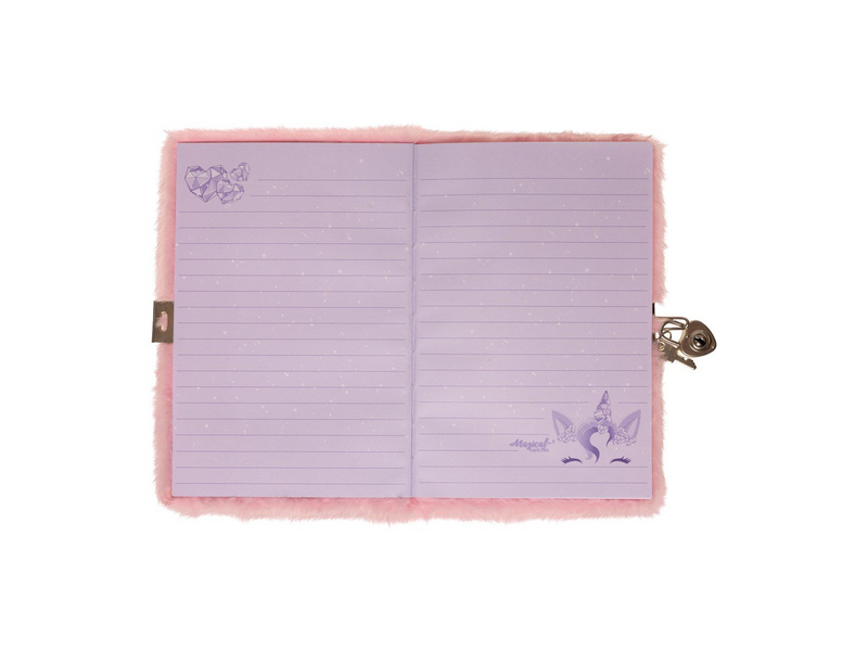 Euromic UNICORN GEMS Diary w/lock PLUSH cover w/topcard