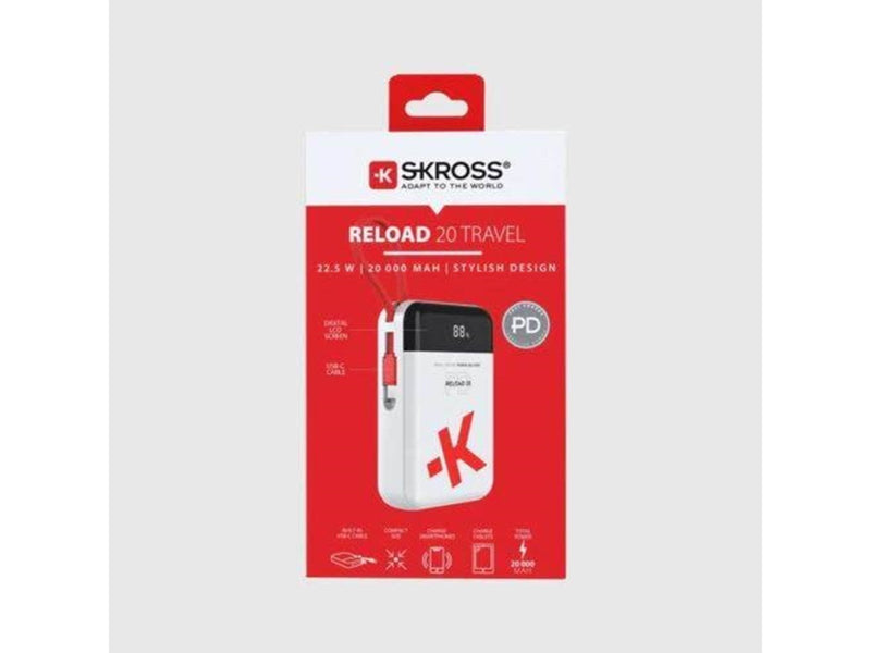 SKross Reload 20 Travel - 20.000 mAh Powerbank (Akku) - Weiß - 20000 mAh