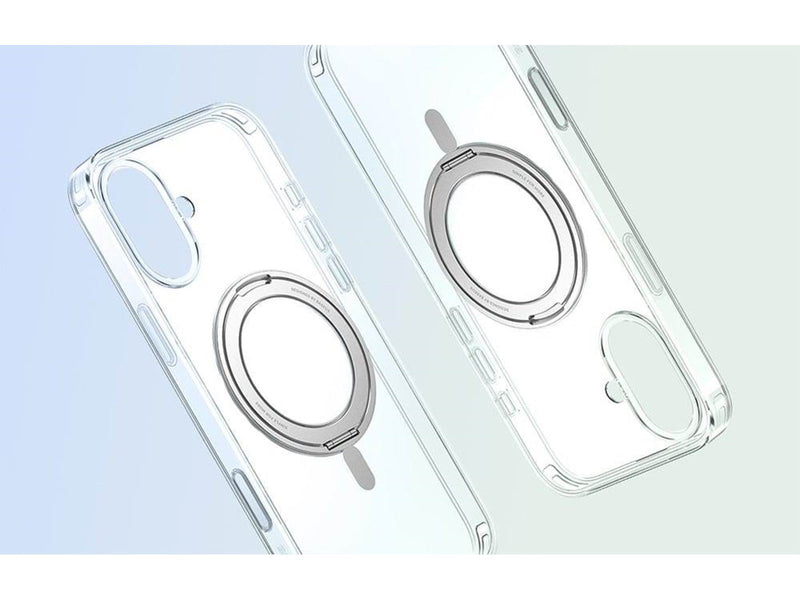 Baseus SkyRing 360° Magnetic Case with Stand for iPhone 16 - Transparent