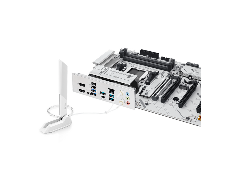 ASUS B650E MAX GAMING WIFI WHITE Mainboard - AMD B650 - AMD AM5 socket - DDR5 RAM - ATX