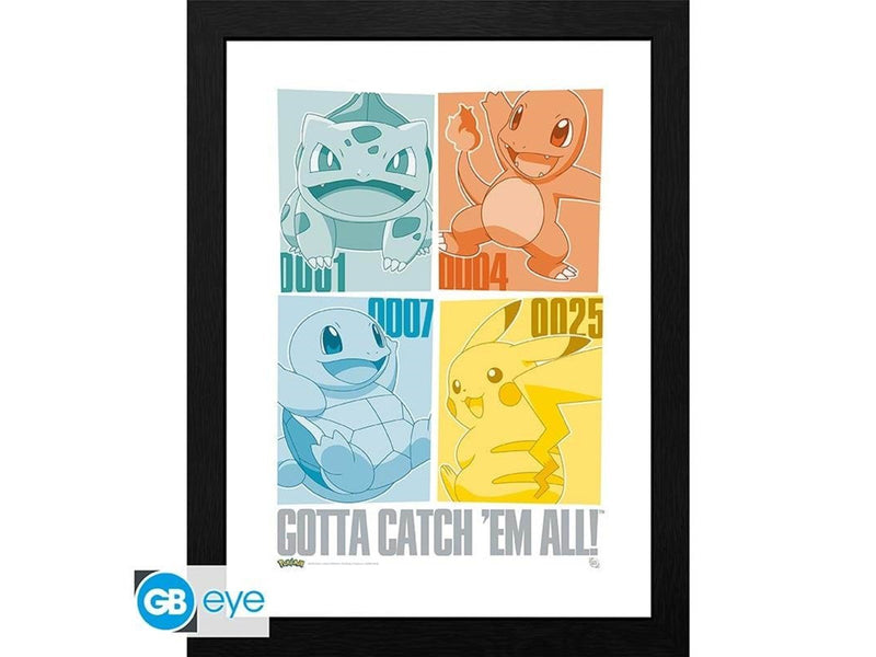 ABYstyle - POKEMON Framed print Pikachu & Kanto Starters - Bild
