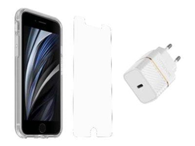 OtterBox KIT Apple iPhone SE (3rd/2nd gen)/8/7 (React Clear/Trusted Glass/EU USB-C Wall Charger 20W - white)