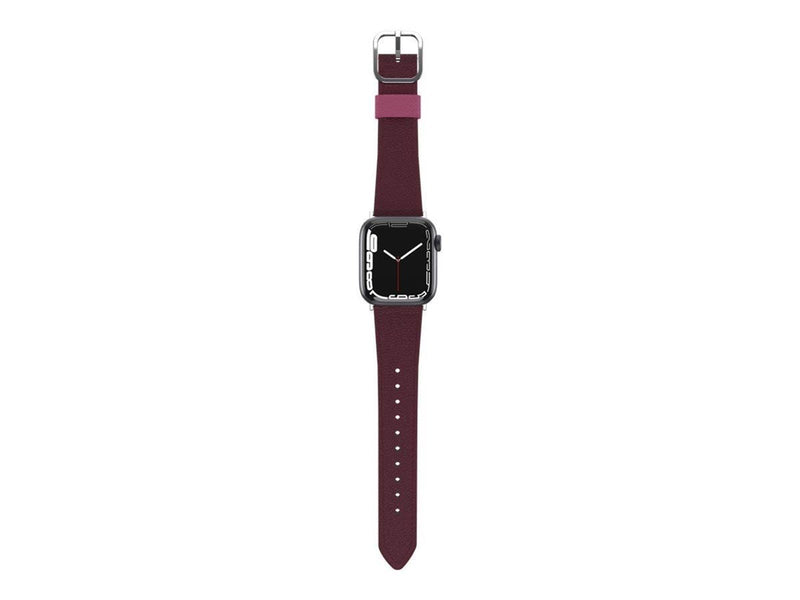 OtterBox Symmetry Cactus Leather Watch Band for Apple Watch 40/41/42mm Maroon Bells - pink