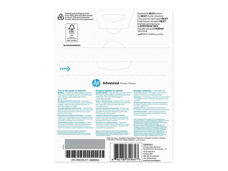 HP Advanced Glossy Photo Paper 25 sheet