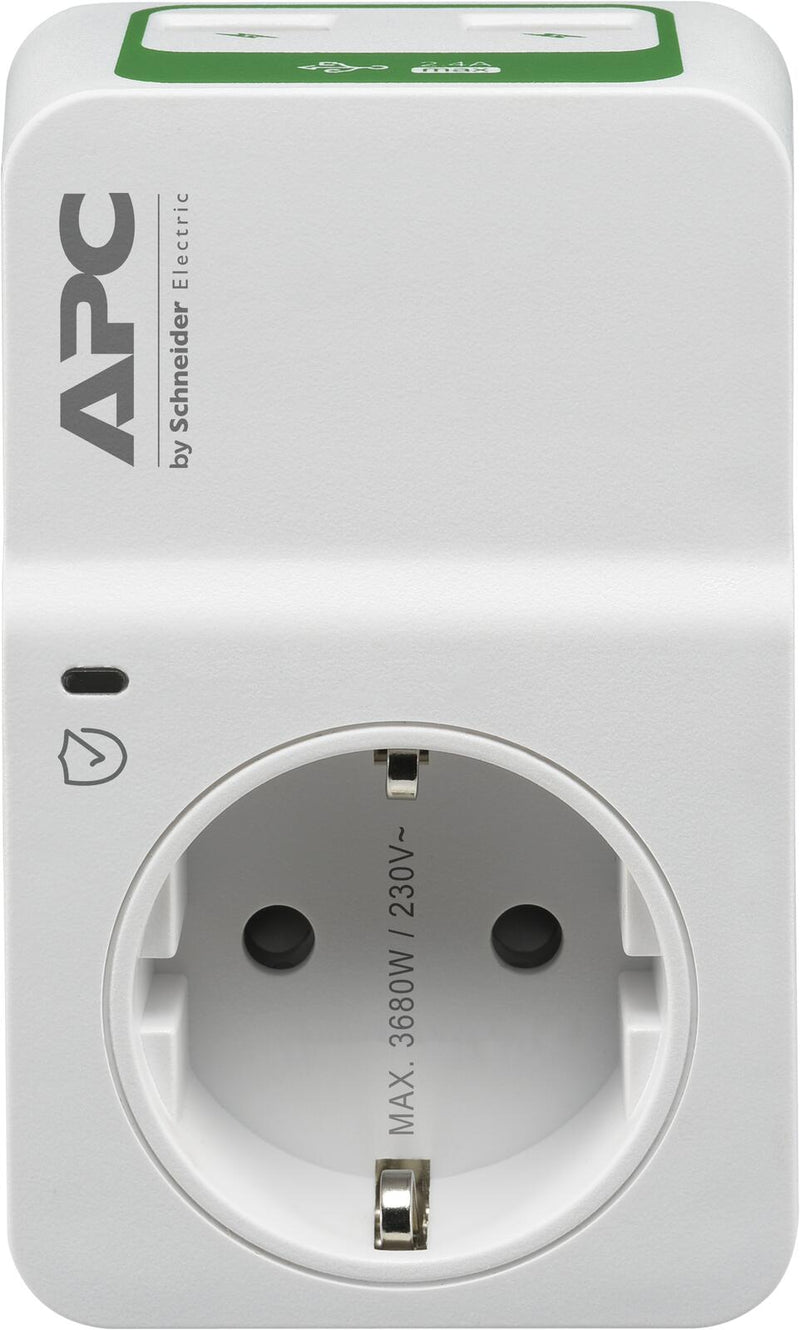 APC PM1WU2 Essential SurgeArrest 1 Ausgang, 230 V, 2 USB-Ports mit Ladefunktion