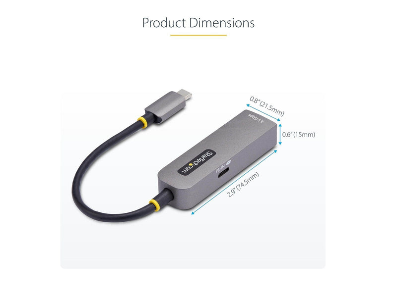 StarTech.com 2.5GbE USB-C to Ethernet Adapter - network adapter - USB-C 3.2 Gen 1 / Thunderbolt 3 - 10M/100M/1G/2.5 Gigabit Ethe