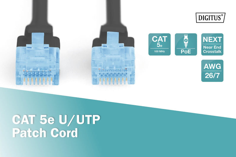 DIGITUS Patch-Kabel RJ-45 (M) zu RJ-45 (M) 3 m Kupfer U/UTP Cat 5e schwarz