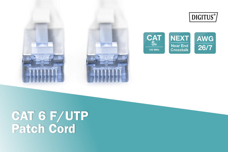 DIGITUS Patch-Kabel RJ-45 (M) zu RJ-45 (M) 20 m Kupfer F/UTP Cat 5e grau (DK-1521-200)