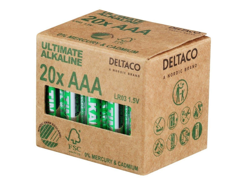 Deltaco Ultimate battery - Nordic Swan ecolabelled - 20 x AAA / LR03 - Alkaline