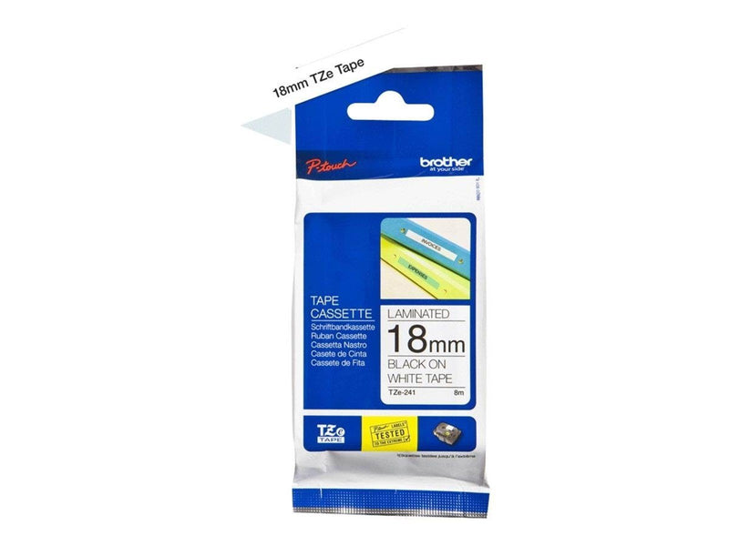 Brother TZE241 Black/White Tape 18mm