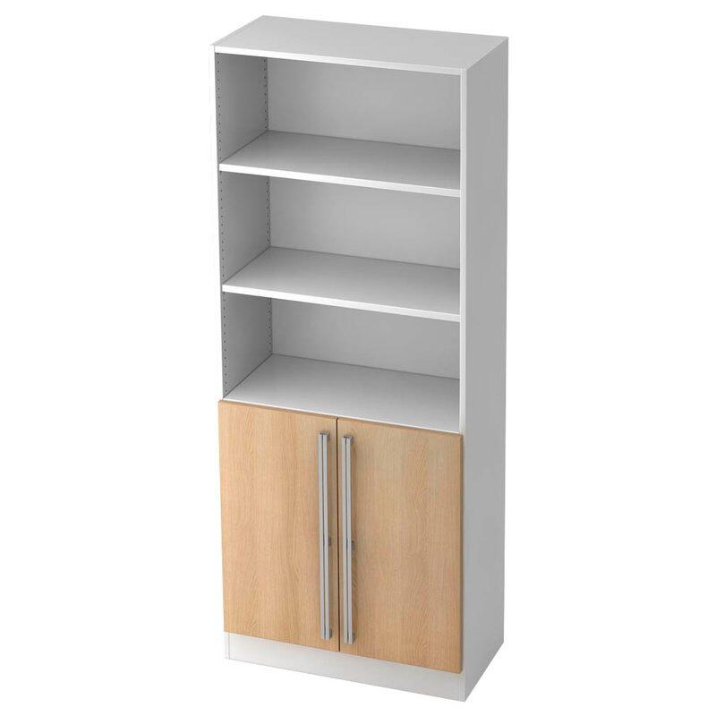 HAMMERBACHER Regalschrank 7700 NU, V7700/W/E/NU weiß, eiche