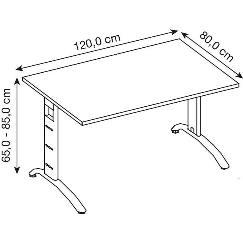 HAMMERBACHER höhenverstellbarer Schreibtisch VFS12/W/S weiß