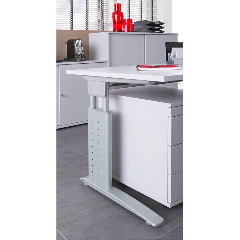 HAMMERBACHER VUS18/5/S höhenverstellbarer Schreibtisch 68 - 86 cm lichtgrau / silber