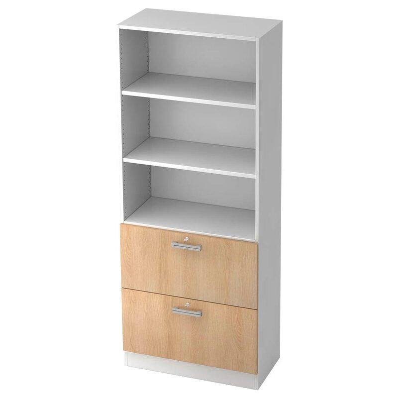 HAMMERBACHER Regalschrank 7300 NU, V7300/W/E/NU weiß, eiche