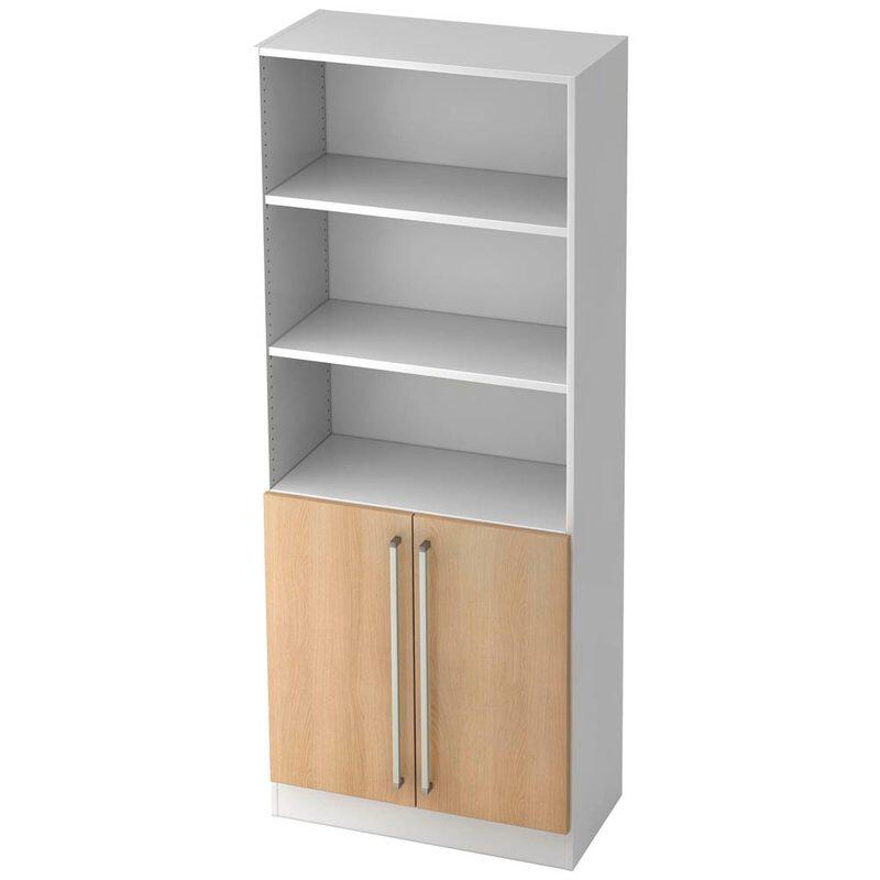 HAMMERBACHER Regalschrank 7700 CE, V7700/W/E/CE weiß, eiche