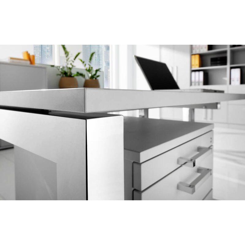 HAMMERBACHER VJS82/E/S höhenverstellbarer Schreibtisch 68 - 76 cm eiche / eiche