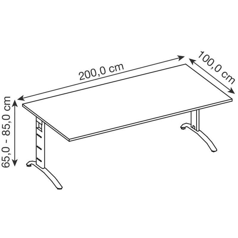 HAMMERBACHER höhenverstellbarer Schreibtisch VFS2E/5/S lichtgrau