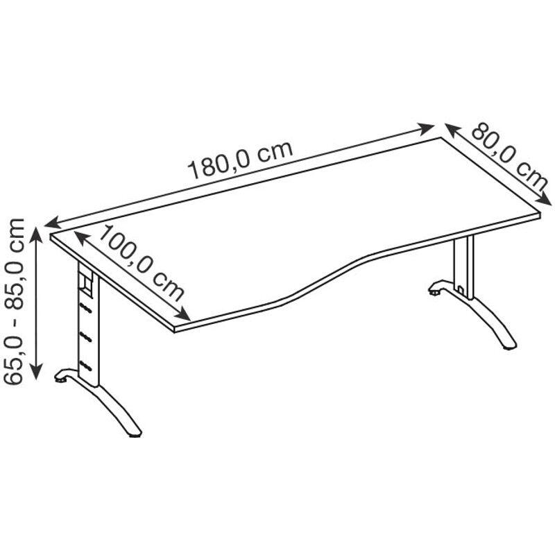 HAMMERBACHER VFS18/6/S höhenverstellbarer Schreibtisch 65 - 85 cm buche / silber