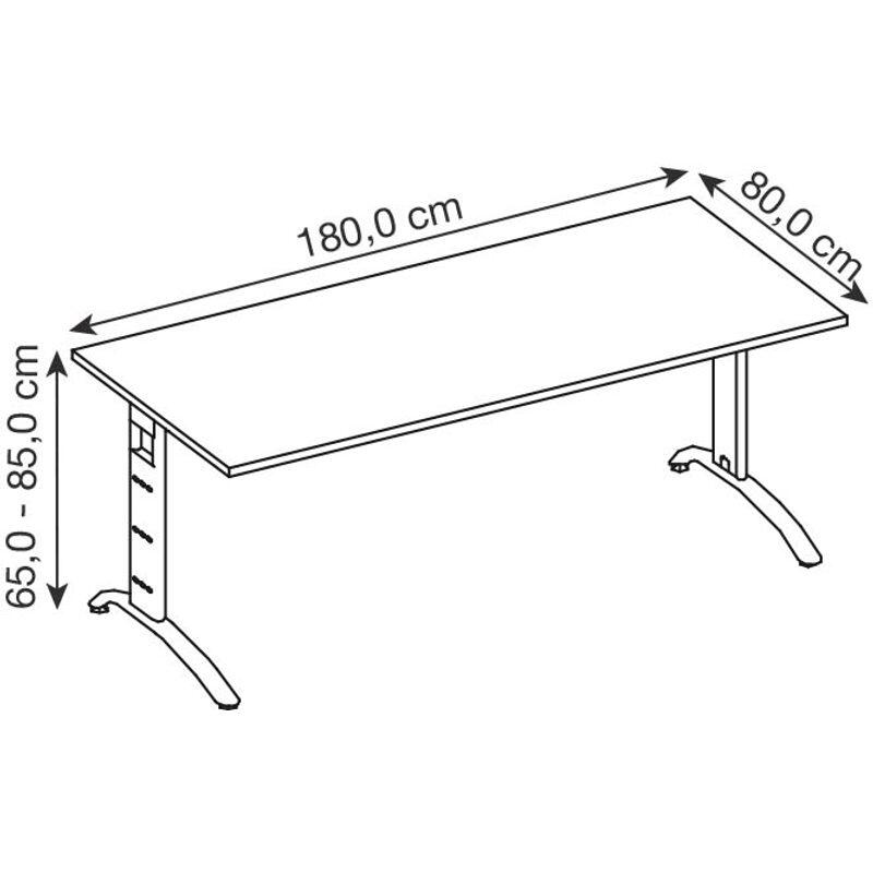 HAMMERBACHER höhenverstellbarer Schreibtisch VFS19/N/S nussbaum