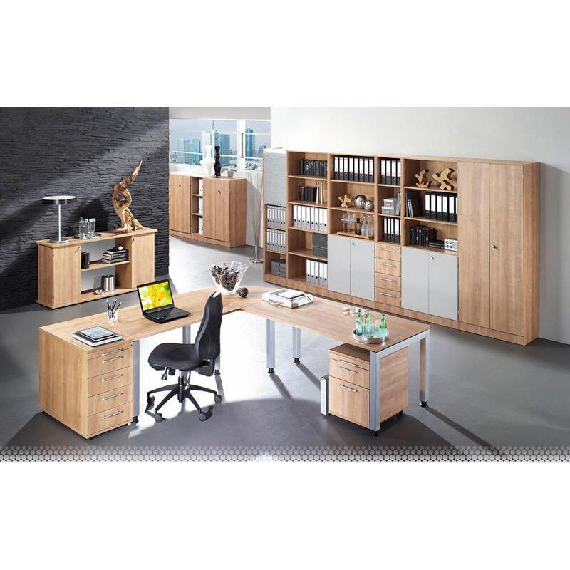 HAMMERBACHER höhenverstellbarer Schreibtisch VJS19/N/S nussbaum