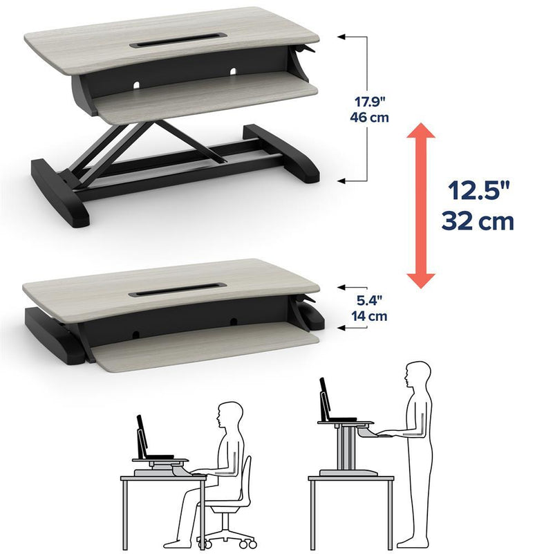 Ergotron WorkFit-Z mini Steh-Sitz Arbeitsplatz mit 31,8 cm Höhenverstellung
