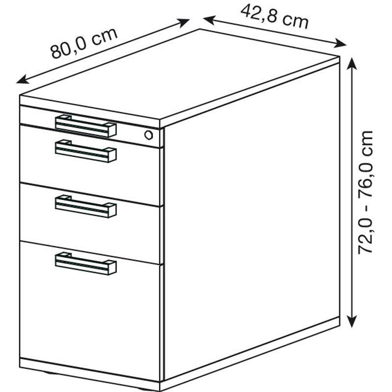 HAMMERBACHER Akandia Standcontainer weiß 4 Auszüge