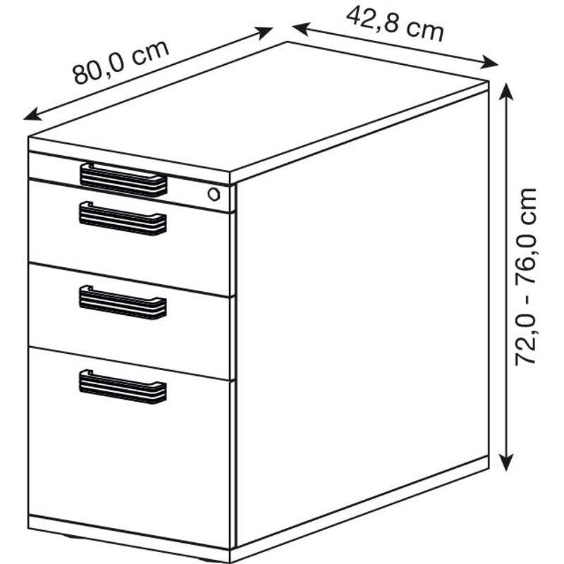 HAMMERBACHER Haziender Standcontainer eiche 4 Auszüge