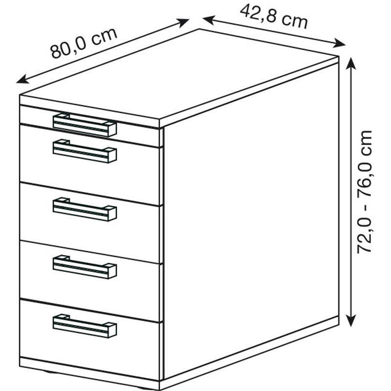 HAMMERBACHER Akandia Standcontainer eiche 4 Auszüge