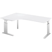 HAMMERBACHER VUS82/5/S höhenverstellbarer Schreibtisch 68 - 86 cm lichtgrau / silber