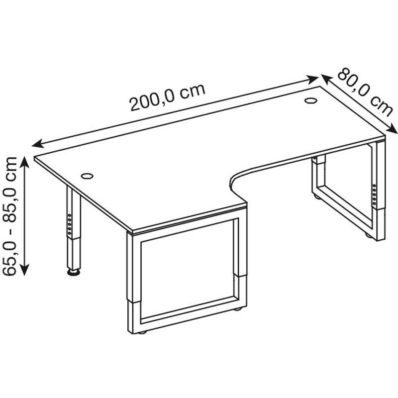 HAMMERBACHER VRS82/N/G höhenverstellbarer Schreibtisch 65 - 85 cm nussbaum / anthrazit