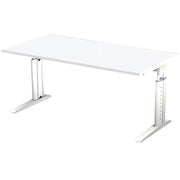 HAMMERBACHER höhenverstellbarer Schreibtisch VUS16/W/W weiß