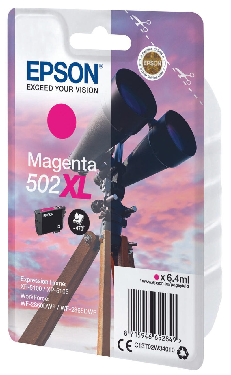 Epson Original 502XL Fernglas Druckerpatrone - magenta (C13T02W34010)
