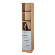 HAMMERBACHER Regalschrank 7600 RE, V7600/N/S/RE nussbaum, silber