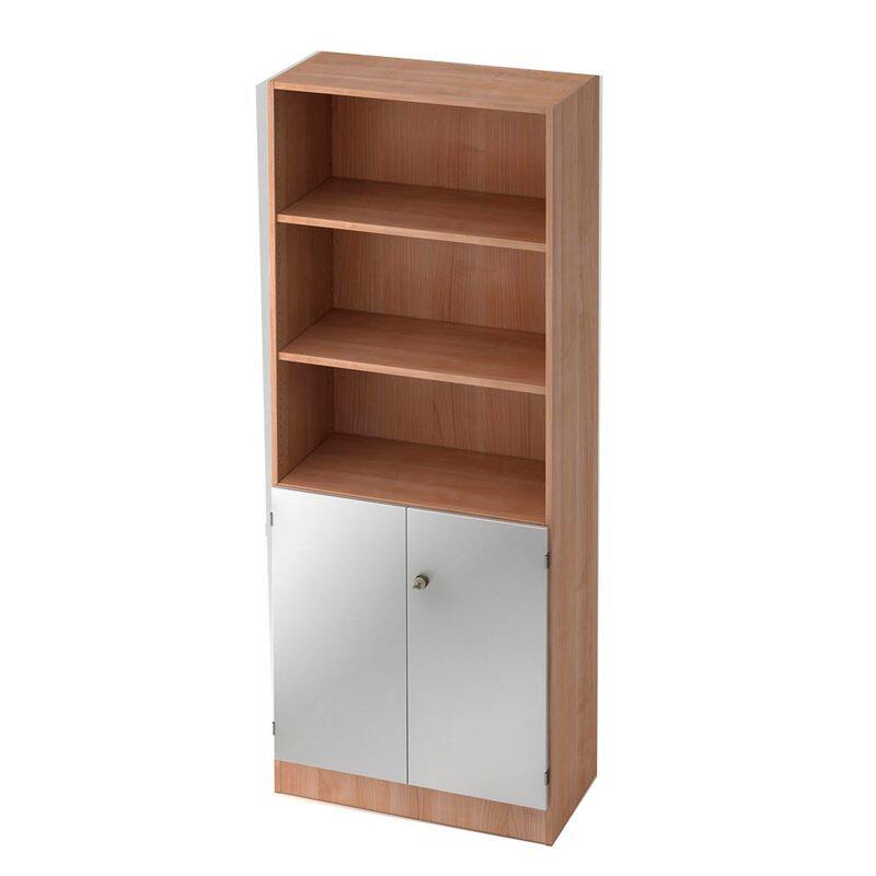 HAMMERBACHER Regalschrank V6770, V6770/N/S/SG nussbaum, silber