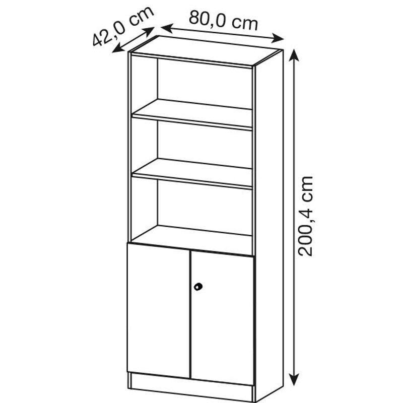 HAMMERBACHER Regalschrank V6770, V6770/N/S/SG nussbaum, silber