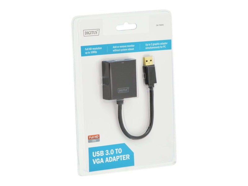 DIGITUS USB 3.0 to VGA Adapter ekstern videoadapter - sort