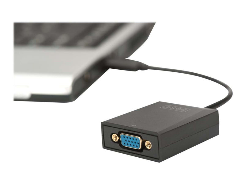 DIGITUS USB 3.0 to VGA Adapter ekstern videoadapter - sort