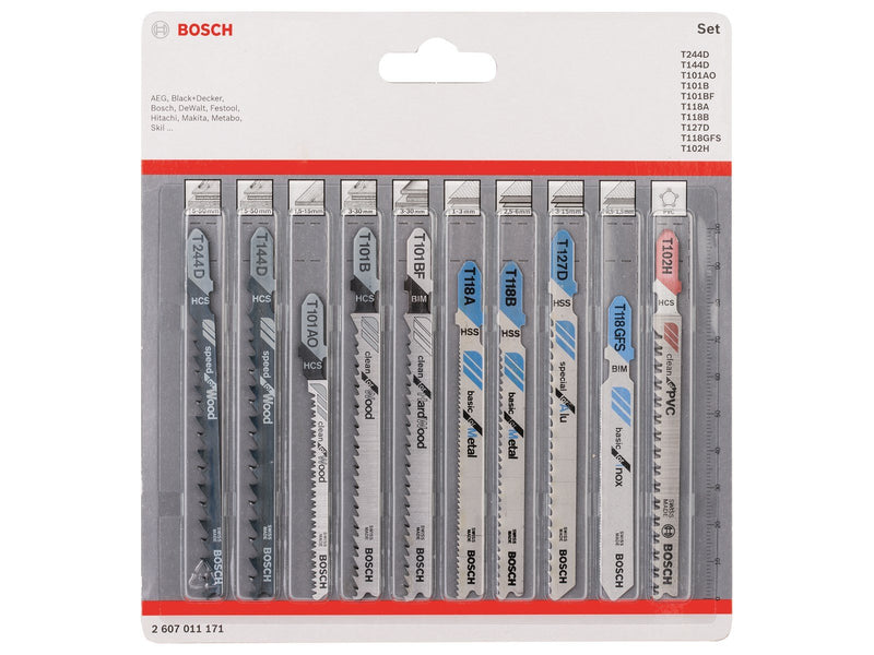 Bosch STIKSAVKLINGESÆT TRÆ/METAL/PLAST 10STK