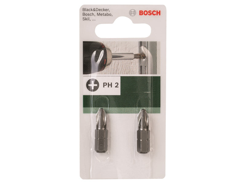 BITS PH2 25MM 1/4 STANDARD 2STK