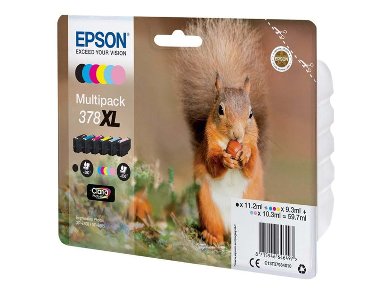 Epson 378XL Multipack - 6 pakker - XL - sort gul cyan magenta lys magenta lys cyan - original - blækpatron - Tintenpatrone Cyan