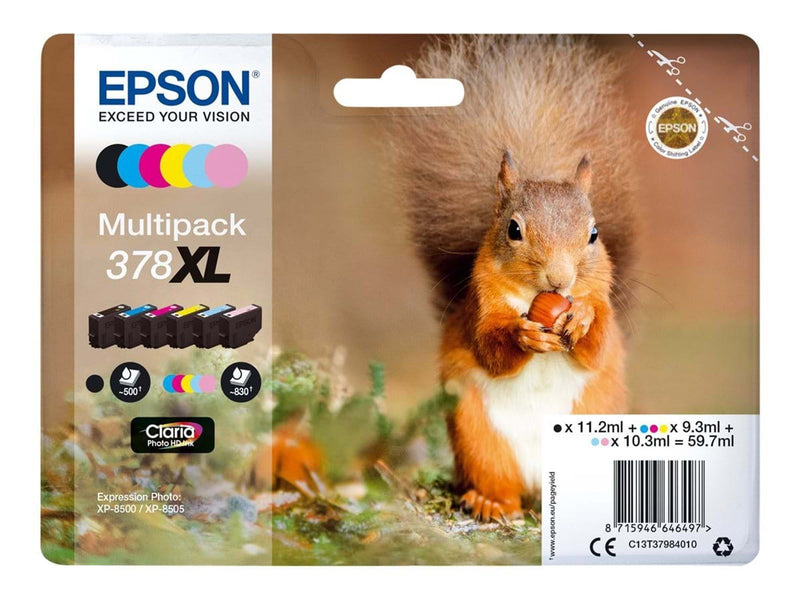 Epson 378XL Multipack - 6 pakker - XL - sort gul cyan magenta lys magenta lys cyan - original - blækpatron - Tintenpatrone Cyan