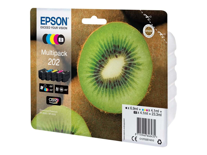 Epson 202 Multipack - 5 pakker - sort gul cyan magenta foto-sort - original - blækpatron - Tintenpatrone Cyan