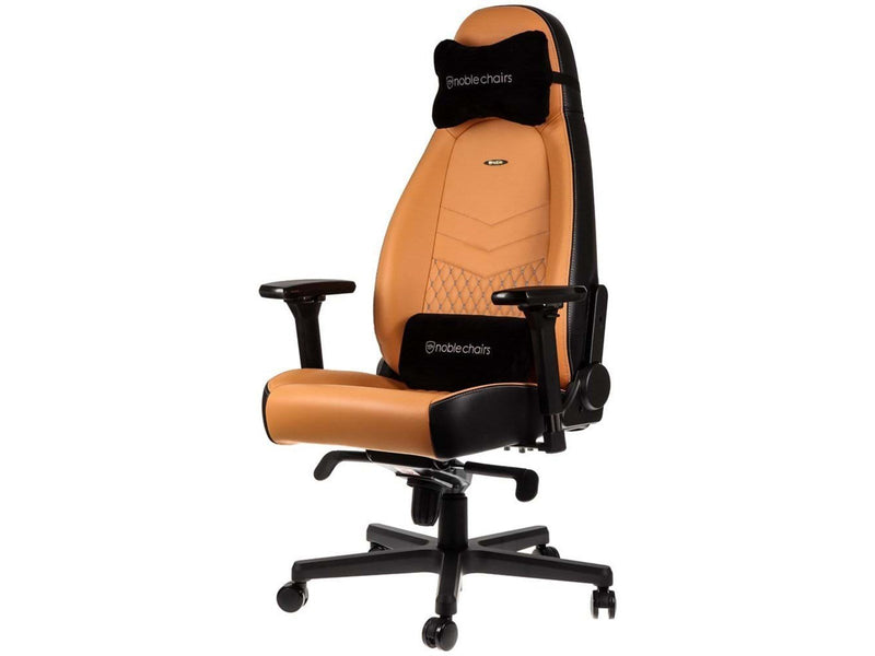 noblechairs ICON Series Real Leather - Cognac / Black Gaming Stuhl - Braun / Schwarz - Leder - Bis zu 150 kg